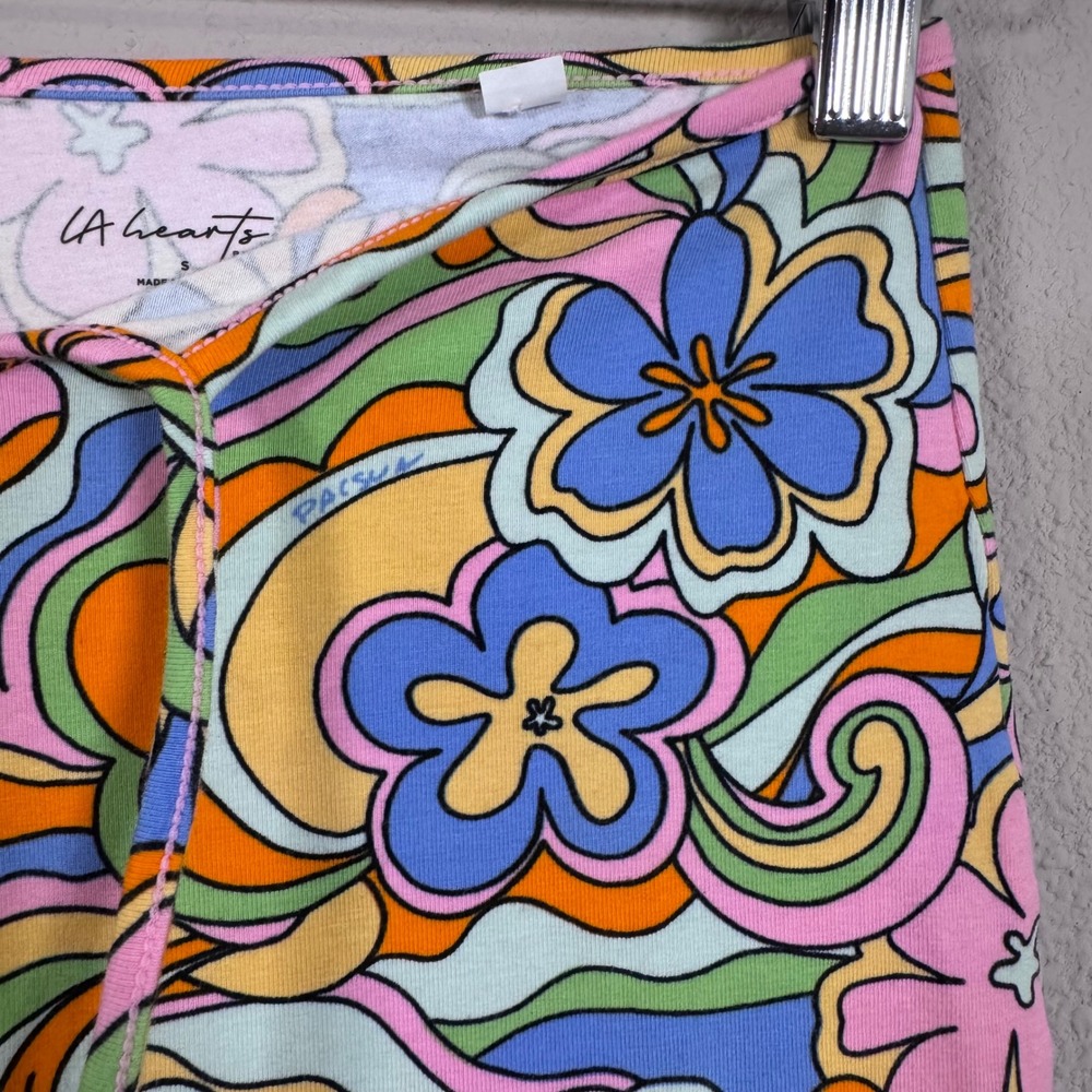 LA Hearts PacSun Women's Psychedelic Floral Flare Pants Hippie Retro Small - Picture 4 of 8